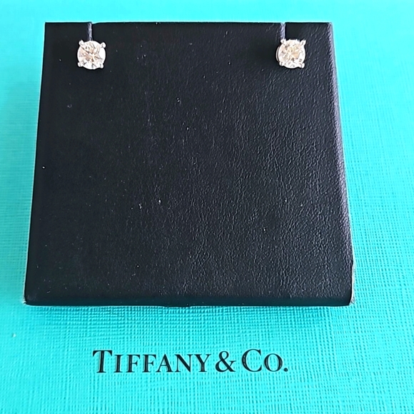 Tiffany & Co. Diamond Earrings | .7 carat each side - Picture 2 of 14